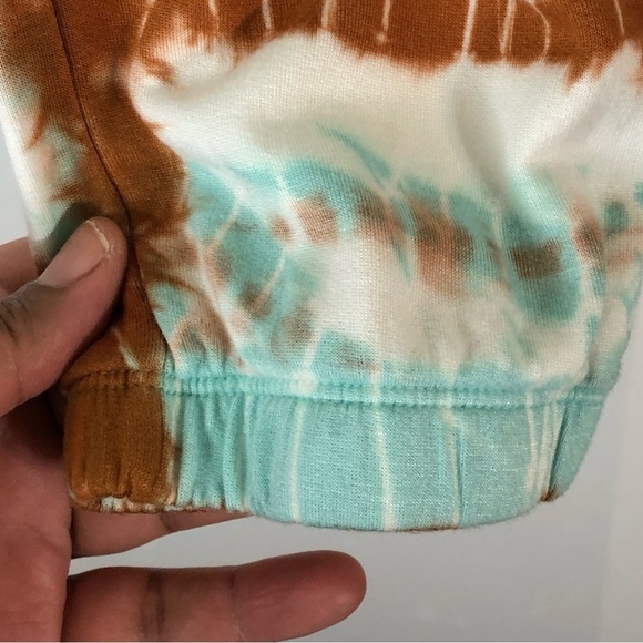 YOUNG FABULOUS & BROKE Aqua/Rust TIE DYE 2PC JOGGER LOUNGE SET | Size M - Picture 12 of 16